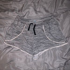 Gray and white shorts